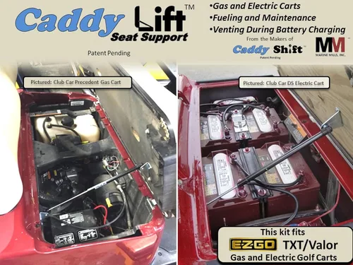 Vista 2 de Soporte de asiento elevador Caddy, E-Z-GO TXT