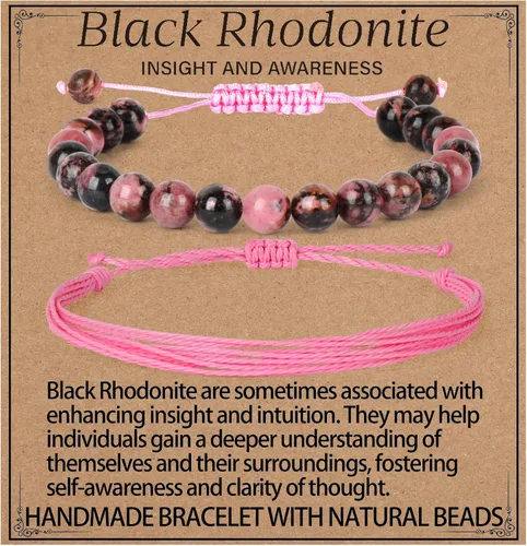 Vista 144 de LPBeads Pulsera de piedra natural hecha a mano de tamaño ajustable