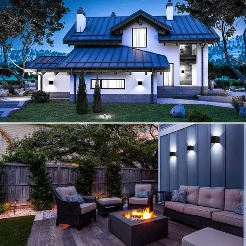 Vista 6 de LEDMO Luces LED de pared para exteriores de 20 W, antioxidantes, ajustables, modernas, impermeables, 6000 K, luces negras para porche, patio