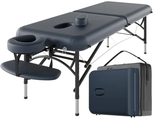 Vista 14 de CLORIS Mesa de masaje profesional de 84 pulgadas, patas de madera reforzada, portátil, 2 plegables, ligeras, para spa, salón de spa, cama de masaje