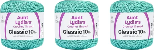 Vista 19 de Aunt Lydia Classic Crochet - Paquete de 3 unidades de 350y/1,049.9 ft - Blanco Antiguo
