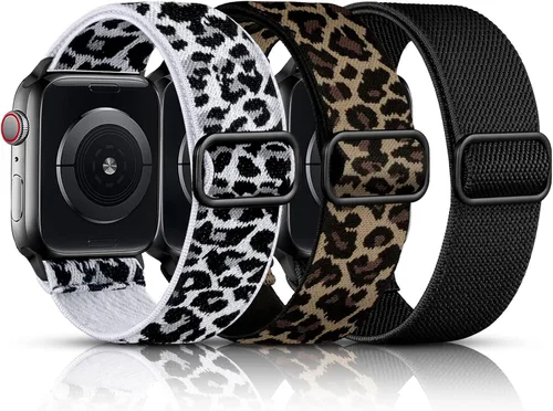Vista 12 de DaQin Paquete de 3 bandas elásticas Solo Loop compatibles con Apple Watch para hombres de 49 mm, 46 mm, 45 mm, 44 mm, 42 mm, correa elástica