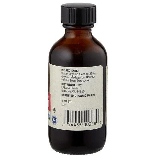 Vista 4 de Lafaza Extracto orgánico puro de vainilla de Bourbon de Madagascar, totalmente natural (2 fl oz)