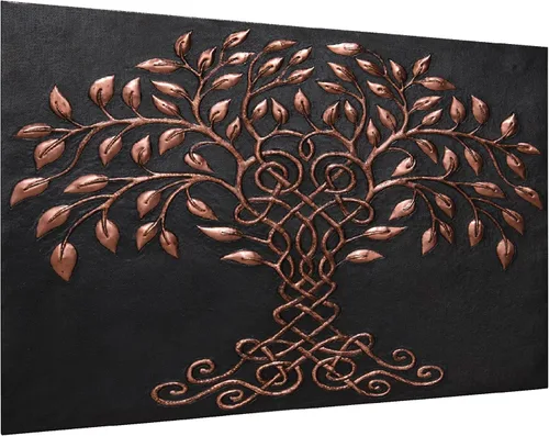 Vista 7 de Protector contra salpicaduras de cocina, protector contra salpicaduras de cocina del árbol de la vida celta, panel de cobre personalizable, azulejos