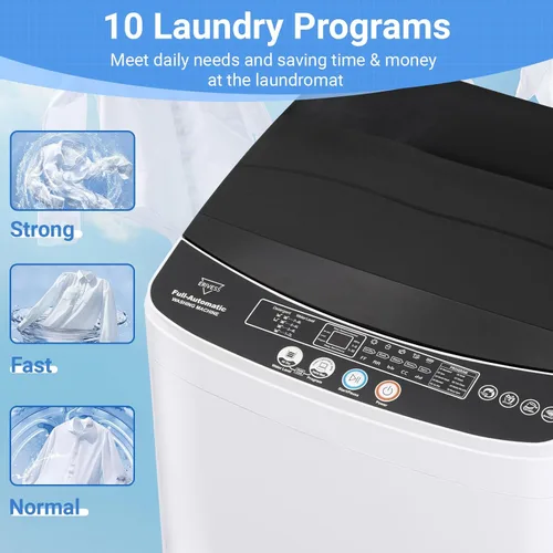 Vista 4 de Erivess Juego de secadora de ropa portátil de 1.6 pies cúbicos y lavadora automática completa de 16 libras, combo de lavadora y centrifugadora, tina