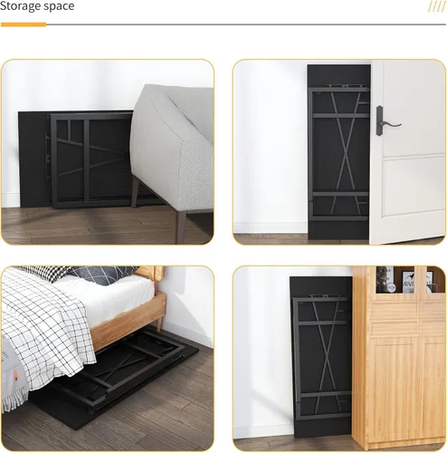 Vista 192 de Escritorio plegable de 47 pulgadas, no requiere montaje, mesa de oficina en casa, escritorio de campamento para computadora de juegos, color beige