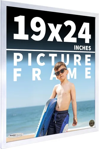 Vista 193 de Marco de madera de peltre plateado de 19 x 25 pulgadas con plexiglás acrílico UV, respaldo de tablero de espuma y accesorios incluidos