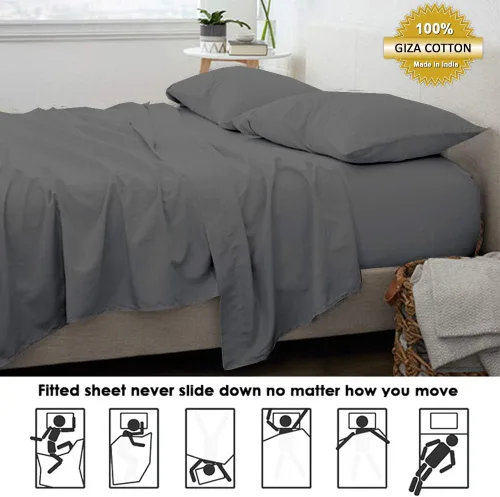 Vista 4 de Giza - Sábanas de algodón divididas para cama king size de Giza, sábanas de algodón divididas, 100% certificado largo de algodón Giza dividido