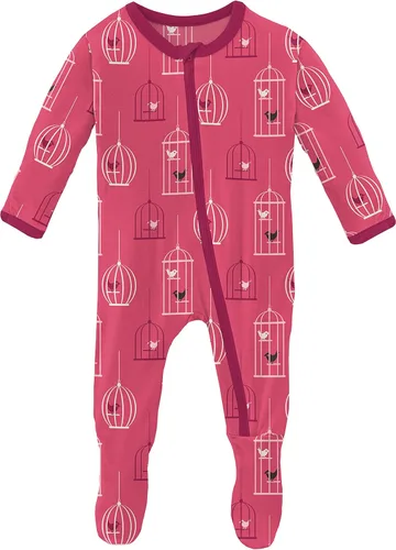 Vista 133 de KicKee Baby & Toddler - Pijama de viscosa ultrasuave de bambú con patas abatibles y puños