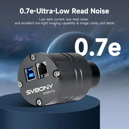 Vista 5 de Cámara de Telescopio SVBONY SV305C Pro, Transmisión de Alta Velocidad USB 3.0, Sensor IMX662 de 2MP con 128MB de Memoria DDR, Cámara CMOS de 1.25