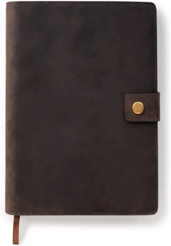 Vista 7 de CASE ELEGANCE Funda de Diario de Cuero Premium de Grano Completo Negro Recargable con Cuaderno Rayado A5 - Cuero DURA-Leather Resistente a Rayones