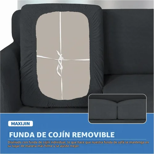 Vista 6 de MAXIJIN 2 fundas elásticas para sillón de sala de estar, fundas gruesas y suaves con brazos para perros, mascotas, protector de sofá individual