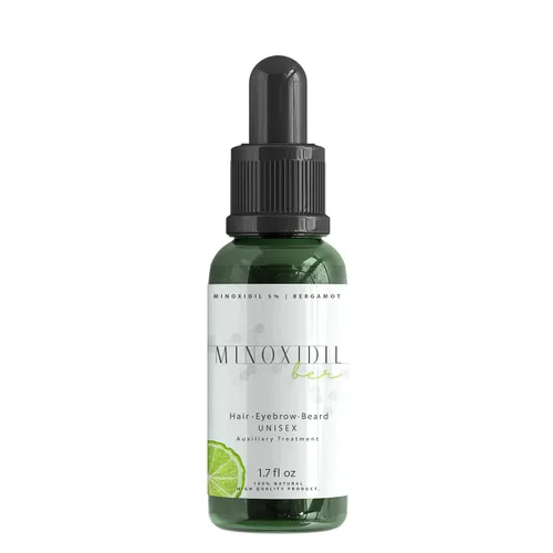 Tratamiento para el crecimiento del cabello y la barba más gruesa - 5% de minoxidil con concentrado de bergamota (MINOXIDILBER)