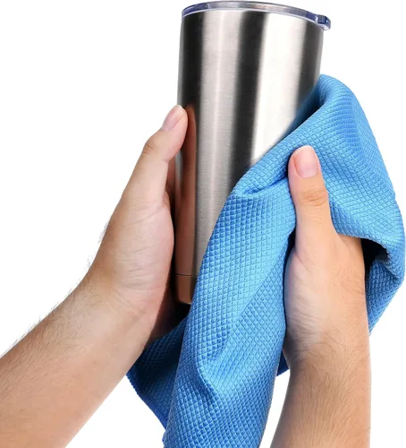 Vista 2 de Paño de limpieza de microfibra grande de 20 x 16 pulgadas para pulir acero inoxidable a un brillo perfecto, no requiere detergente de limpieza