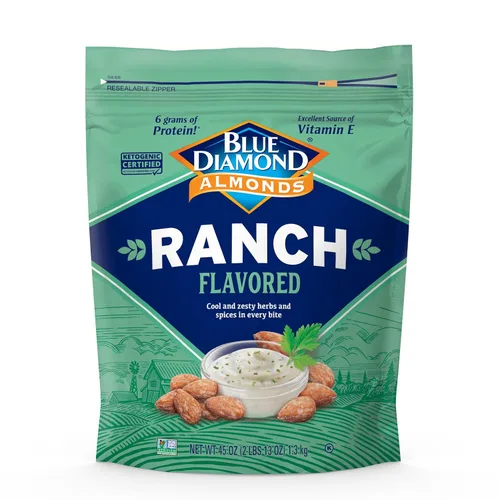 Vista 11 de Blue Diamond Almonds, Almendras tostadas al horno con sabor a chocolate negro, perfectas para picar, para llevar, almuerzos y más, 40 oz.