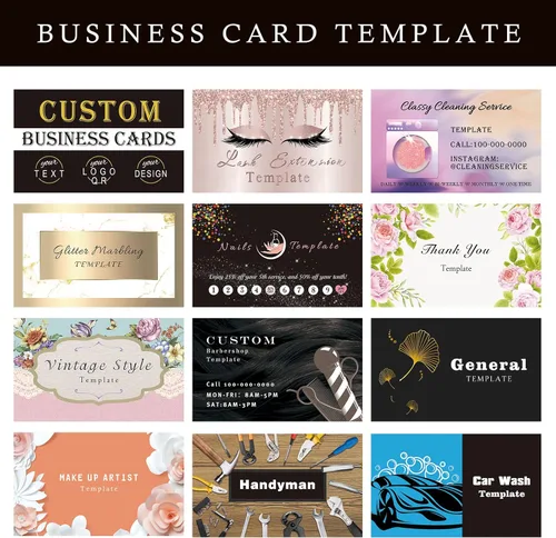 Vista 2 de Tarjetas de visita personalizadas personalizadas con logotipo, código QR, tarjetas de servicio de limpieza personalizadas, 100