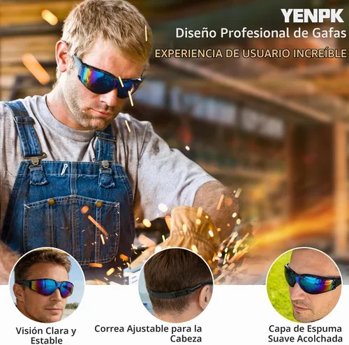 Vista 7 de 2 Pack Anti Fog Foam Lined Safety Glasses with Strap and Bag