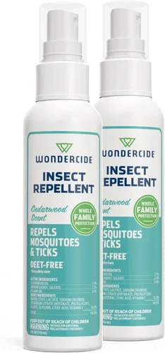 Wondercide – Repelente de mosquitos, garrapatas e insectos con aceites esenciales naturales, sin DEET, espray a base de plantas que mata a los