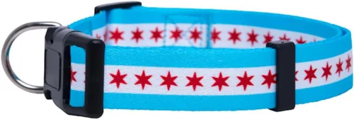 Vista 2 de Native Pup Collar de perro con bandera de Chicago (Chicago, mediano)