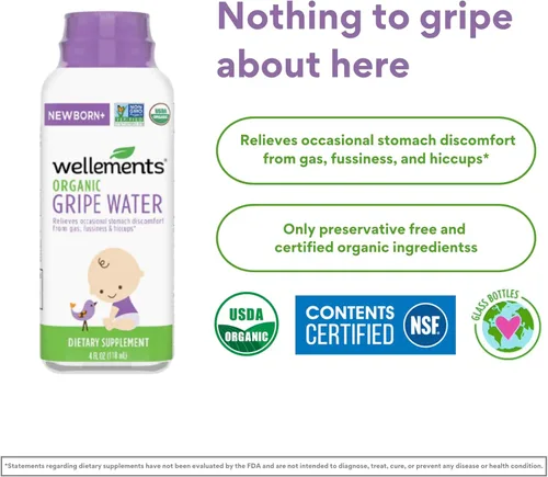 Vista 3 de Suplemento alimenticio infantil Wellements "Organic Gripe Water", 729609019656, 1, 1