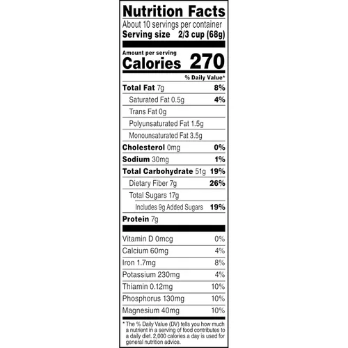 Vista 5 de Quaker Avena granola, miel, almendras y pasas, 100% natural, 24.1 onzas