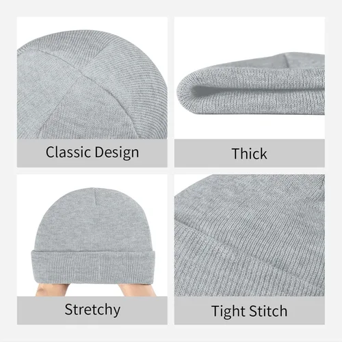 Vista 4 de United States Special Operations Command - Gorro de punto para invierno, cálido, elástico, diseño de calavera, color negro