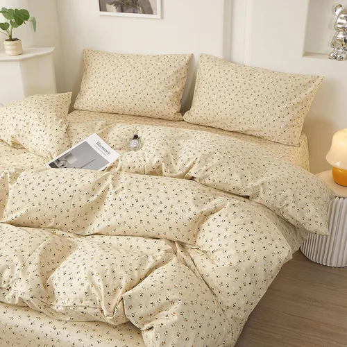 Vista 10 de EAVD - Juego de funda nórdica con motivos florales botánicos, tamaño King, 100 % algodón, suave y reversible, 2 fundas de almohada, funda de edredón