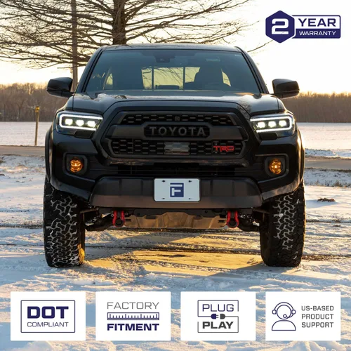 Vista 4 de Form Lighting Faros LED con DRL seleccionable compatible con Toyota Tacoma 2016-2023 (pareja)