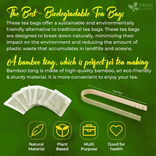 Vista 595 de FreshDrinkUS, 135 bolsas de té de jengibre y cúrcuma premium, ingredientes 100% naturales, mezcla hecha a mano de té de hierbas de cúrcuma