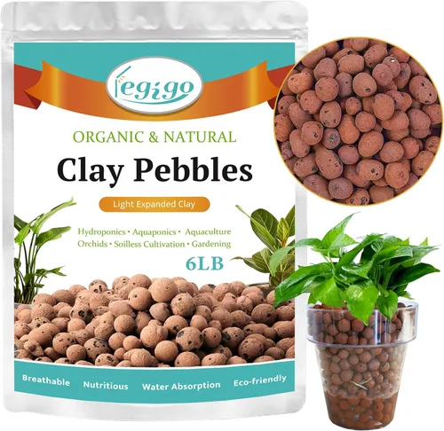 Vista 12 de Legigo 2 LB de piedras de arcilla Leca orgánicas para plantas, bolas de Leca 100% naturales de 4mm-16mm para plantas de interior, piedras de arcilla