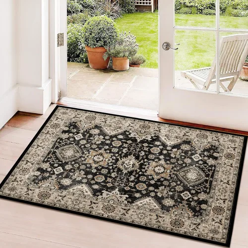 Vista 107 de Alfombra de pasillo lavable de 2 x 3: alfombras antideslizantes con parte trasera de goma, alfombra de cocina suave, alfombra pasillo estilo granja