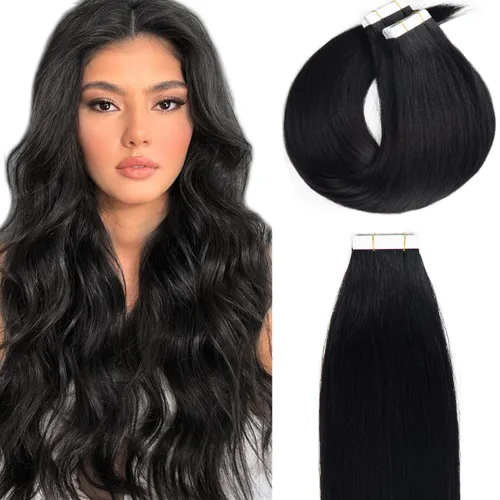 Vista 23 de Extensiones de cabello humano con micro anillo, lacio, rizado, color negro natural, largo microenlaces, extensiones de cabello humano para personas