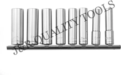 Vista 3 de VCT Juego de dados de mano de 1/4" Dr Drive SAE estándar y MM métrico profundo profundo (6 puntos)