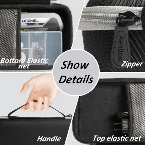 Vista 6 de Aenllosi Estuche rígido compatible con Dremel Lite 7760 N/10 4V Li-Ion herramienta giratoria inalámbrica