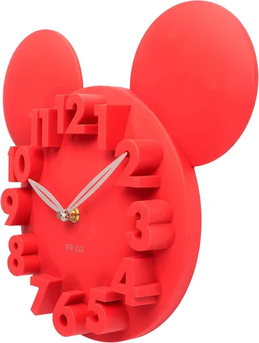 Vista 4 de Reloj de pared con diseño de Mickey Mouse y números en 3D, de la marca LOCOMO