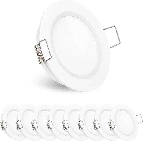 Vista 10 de Paquete de 8 luces LED de 12 voltios en forma de disco para RV, montaje empotrado en el techo, luz de techo de 7 cm, luz de techo de 12 V