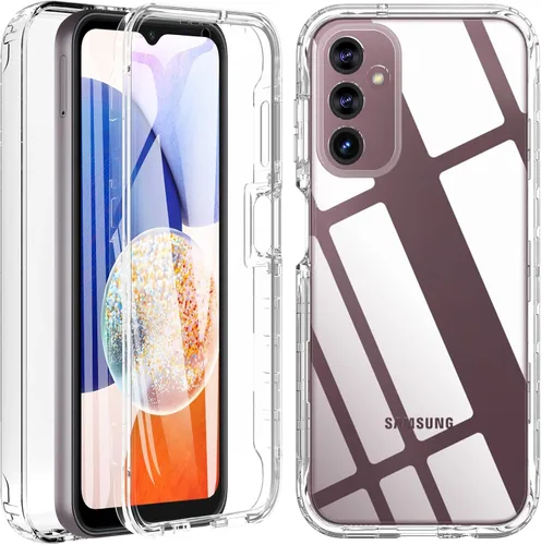 Vista 11 de Hensinple Funda para Samsung A14 5G, 360 cuerpo completo a prueba de golpes, funda para Samsung A14 A14 con protector de pantalla integrado, funda