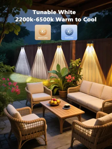 Vista 4 de Brizled RGBCW - Luces de valla inteligentes, luces de cubierta para exteriores con aplicación y control de voz, iluminación de valla que cambia