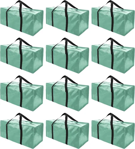 Vista 15 de PANDA JOYS Paquete de 8 bolsas de mudanza extra grandes con cremalleras y asas de transporte, tote de almacenamiento resistente para ahorro