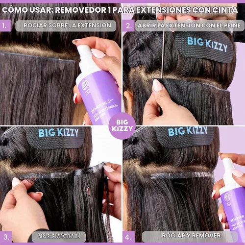 Vista 7 de Big Kizzy Spray removedor de extensión de cinta - Removedor 1 (8oz) Removedor de cinta más rápido y fácil, compatible con todas las cintas