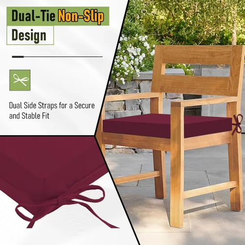 Vista 5 de Basic Beyond Juego de 4 cojines para sillas de exterior, cojines de exterior para muebles de patio, cojines resistentes al agua para sillas de patio