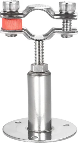 uxcell Soporte de tubo de montaje en techo de montaje en pared, abrazadera de soporte de tubo ajustable de acero inoxidable 304 para tubería de