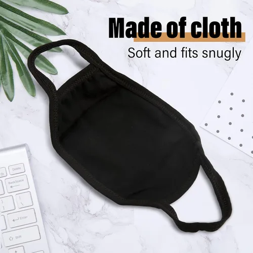 Vista 2 de gootrades Juego de 4 cubrebocas unisex con patrón de dientes, mezcla de algodón, antipolvo