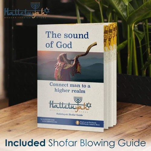 Vista 8 de HalleluYAH 32"-35" Shofar de kudu yemenita de Israel Plus Bono gratis de cuerno de carnero