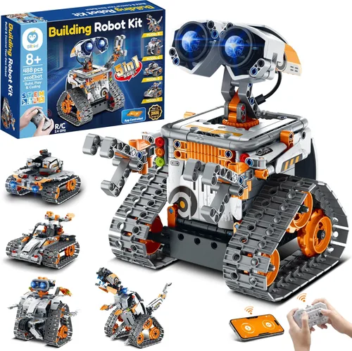Vista 9 de Sillbird Kit de construcción de robot con control remoto, regalos STEM para niños de 8 a 12 años, juguetes robóticos de codificación técnica