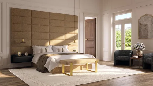 Vista 2 de Vänt - Paneles tapizados de cabecera para montar en la pared, diseño Elizabeth, 120 x 46 pulgadas, configuración de 16 paneles individuales