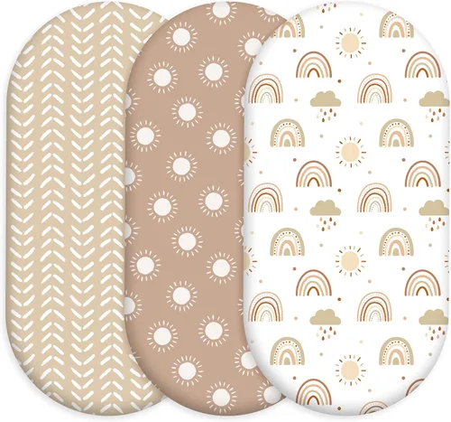 Vista 9 de Sábana para colchón de siesta 47"x24", paquete de 3 sábanas de cuna para bebé con flores rosas, con esquinas elásticas ajustadas, cubierta