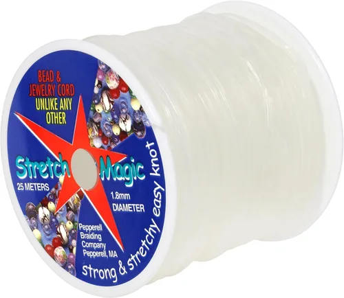 Vista 30 de Stretch Magic Hilo elástico para cuentas – Color transparente, 0.6 mm de diámetro, 10 metros (32 pies) - Fácil de anudar, hilo fuerte y elástico