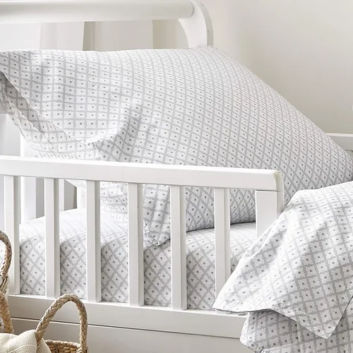 Vista 3 de Levtex - Juego de ropa de cama infantil de 5 piezas, color gris, blanco, ciervo, edredón reversible, sábana bajera, sábana encimera, funda