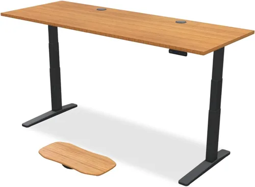 Vista 14 de UPLIFT - Escritorio de bambú V2 de 1 pulgada de grosor, marco de altura ajustable, teclado avanzado con memoria y ojales para cables, tabla Motion-X